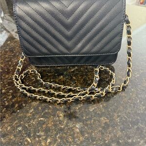 Black Quilted Chain Shoulder Bag